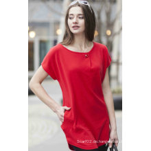 Ladies &#39;Kaschmir-Pullover Kurzarm (1500002089)